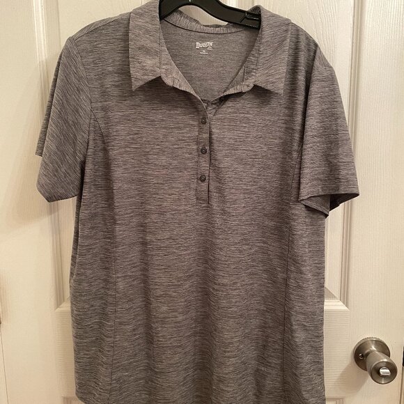 Duluth Trading Co. Top Women's Gray Armachillo Polo Short Sleeve Shirt size XL - Picture 1 of 5